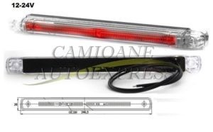 Lampa Pozitie Dispersor Transparent Lumina Led Rosie