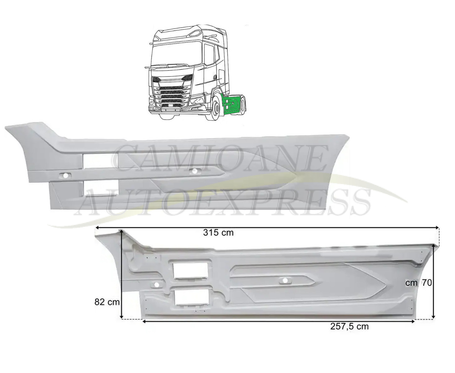 Spoiler lateral partea stanga DAF XG+